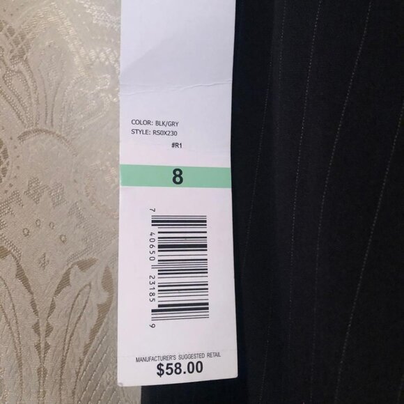rafaella, Black with Grey pinstripe, dressy, straight leg pants, Sz: 8, NWT - Picture 5 of 12